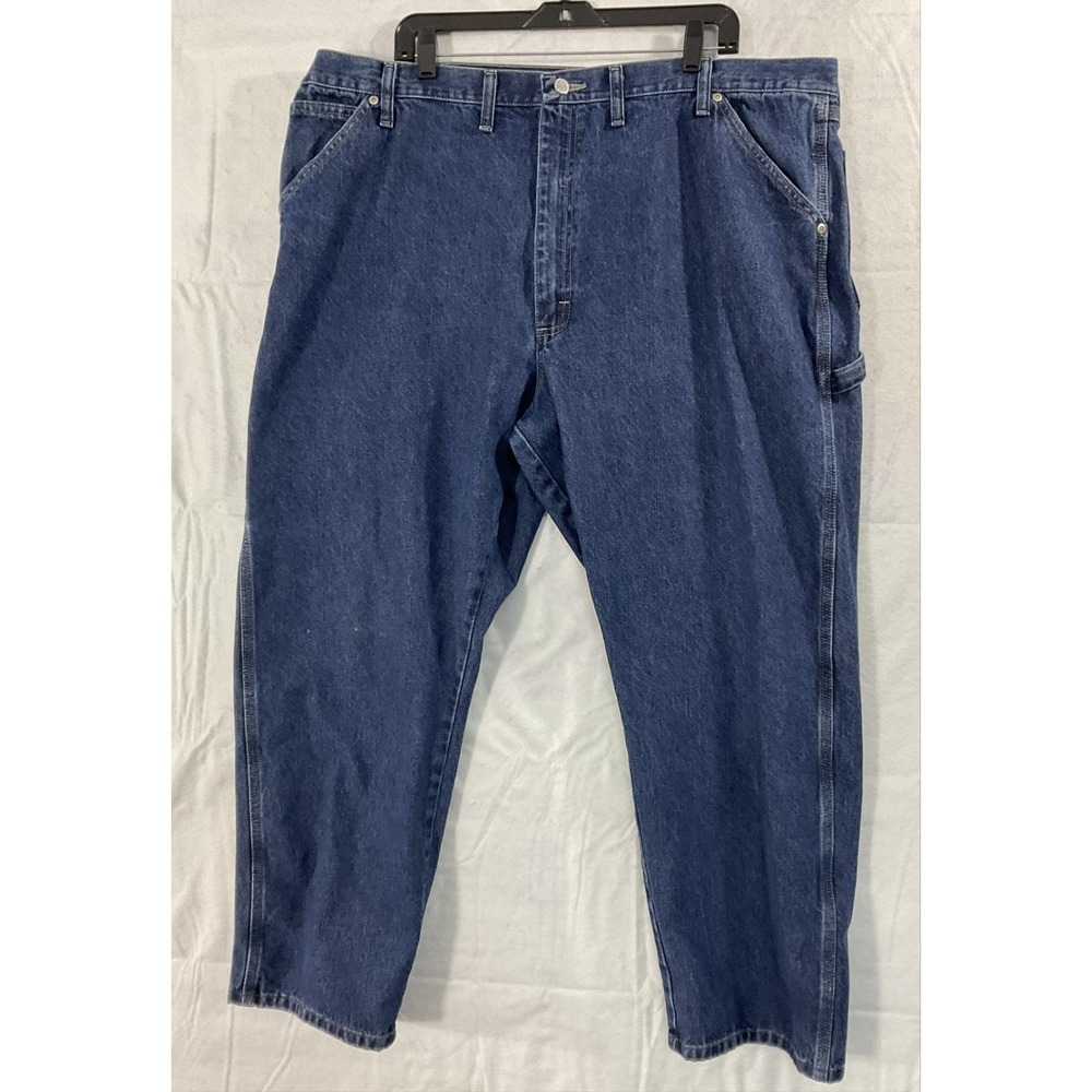 Wrangler Carpenter Jeans Mens 44x30 Blue Relaxed Straight Denim Utility Workwear